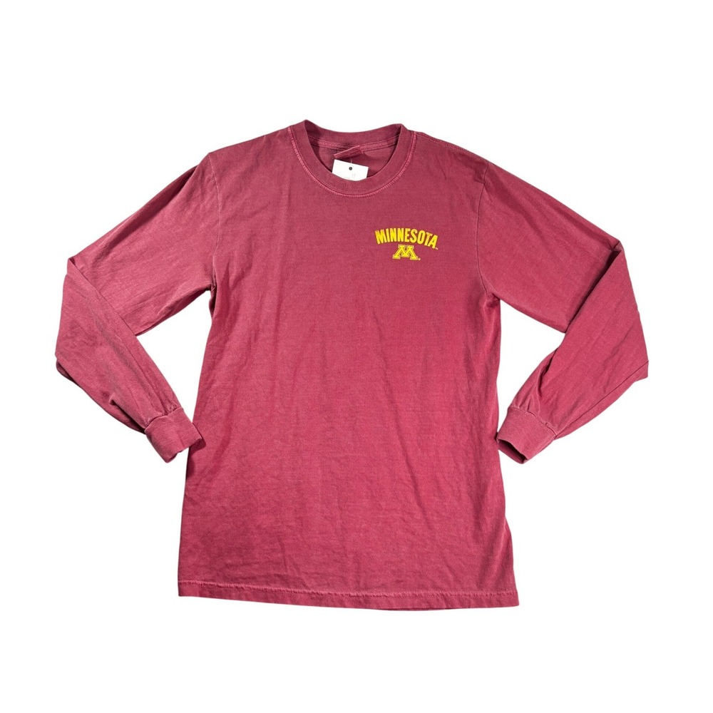 Comfort Colors Minnesota Golden Gophers Long Sleeve Shirt Brick Red Small NWT